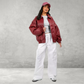 Oversized leren bomber jas voor dames
