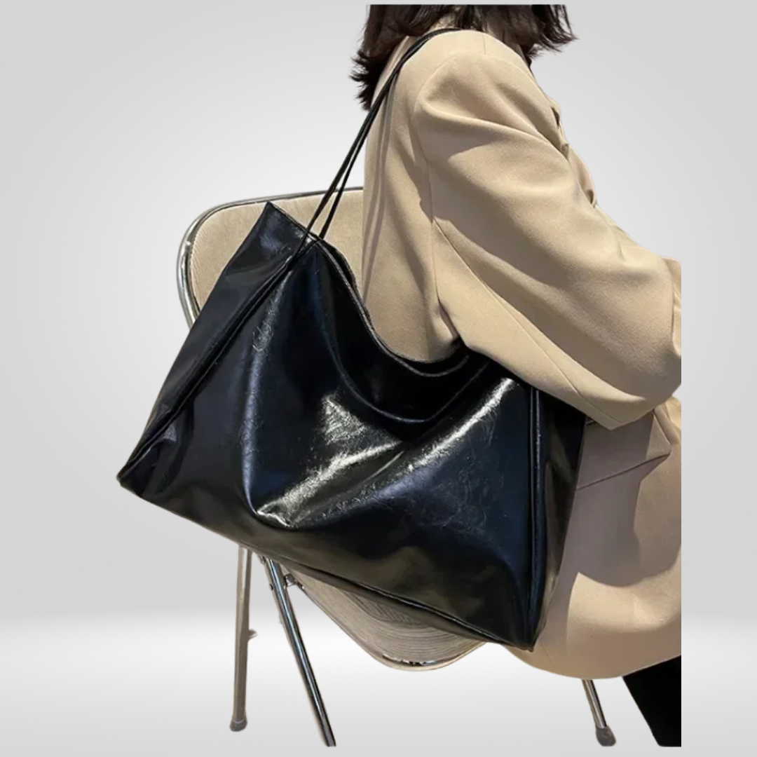 Dames Retro Bucket Tote – Met Onderarm Pouch en Brede Hengsels