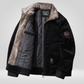 Heren Winterjas – Thermische Corduroy Jas met Bontkraag en Windbreaker Design