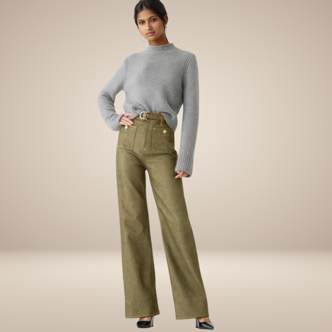 Hoge Taille Jeans voor Dames – Wijde Pijpen en Comfortabele Pasvorm