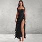 Dames Ruffle Maxi Jurk – Mouwloos, Elegante Pasvorm & Zomerlook