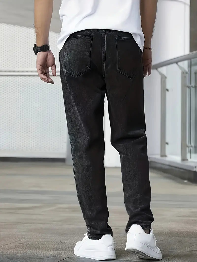 Heren Straight Fit Spijkerbroek– Lichte Wassing en Comfortabele Pasvorm