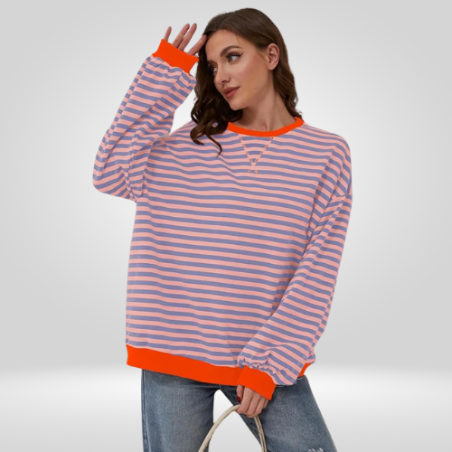 Gestreepte oversized Dames trui