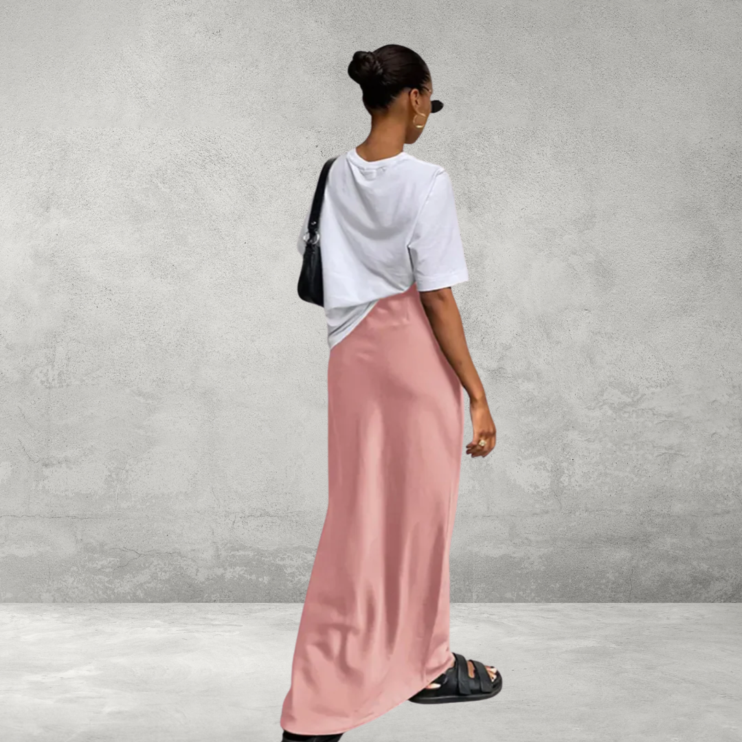 Elegante Satijn Trompetrok – Slanke Hoge Taille Rok voor Dames