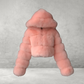 Luxe Cropped Hoodie | Pluche Kunstbont Jas met Rits voor Dames
