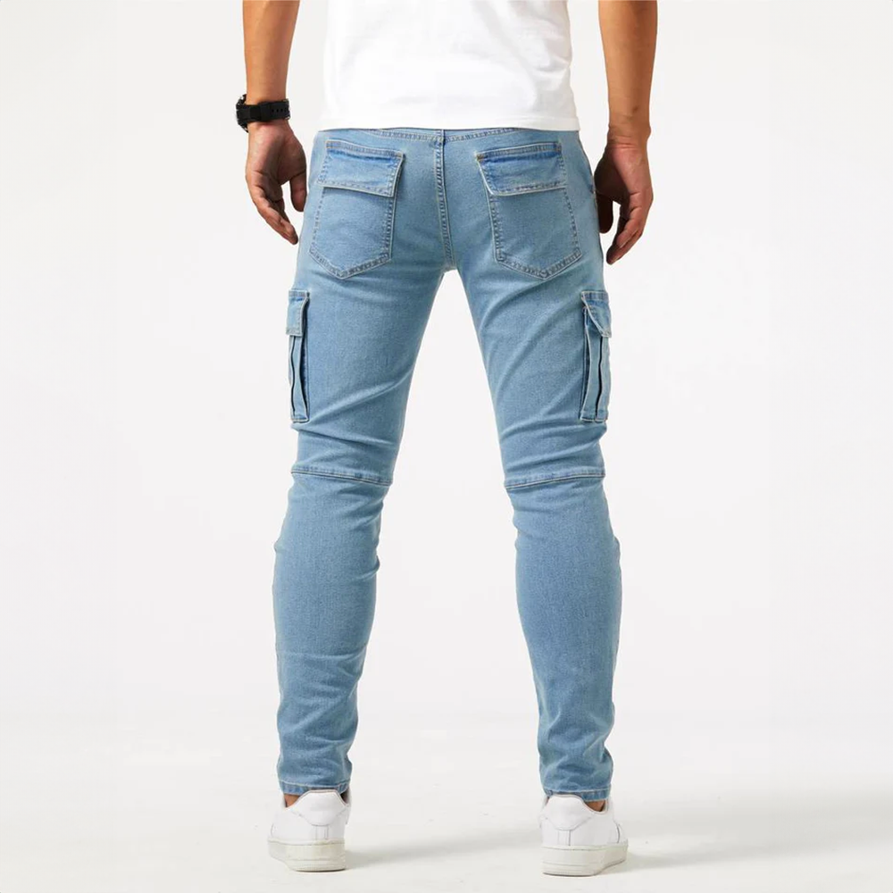 Heren Cargo Jeans – Comfortabel Stretch Denim met Functionele Zakken