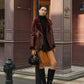 Burgundy Teddy Jas voor Dames – Leren Teddyjack met Stijl en Warmte