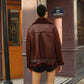 Burgundy Teddy Jas voor Dames – Leren Teddyjack met Stijl en Warmte