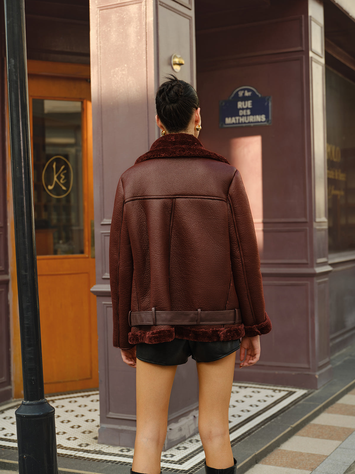 Burgundy Teddy Jas voor Dames – Leren Teddyjack met Stijl en Warmte