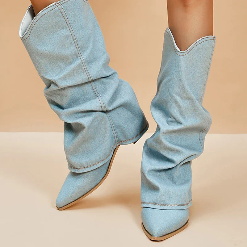 Denim Laarzen voor Dames – Speels, Trendy & Uniek Design