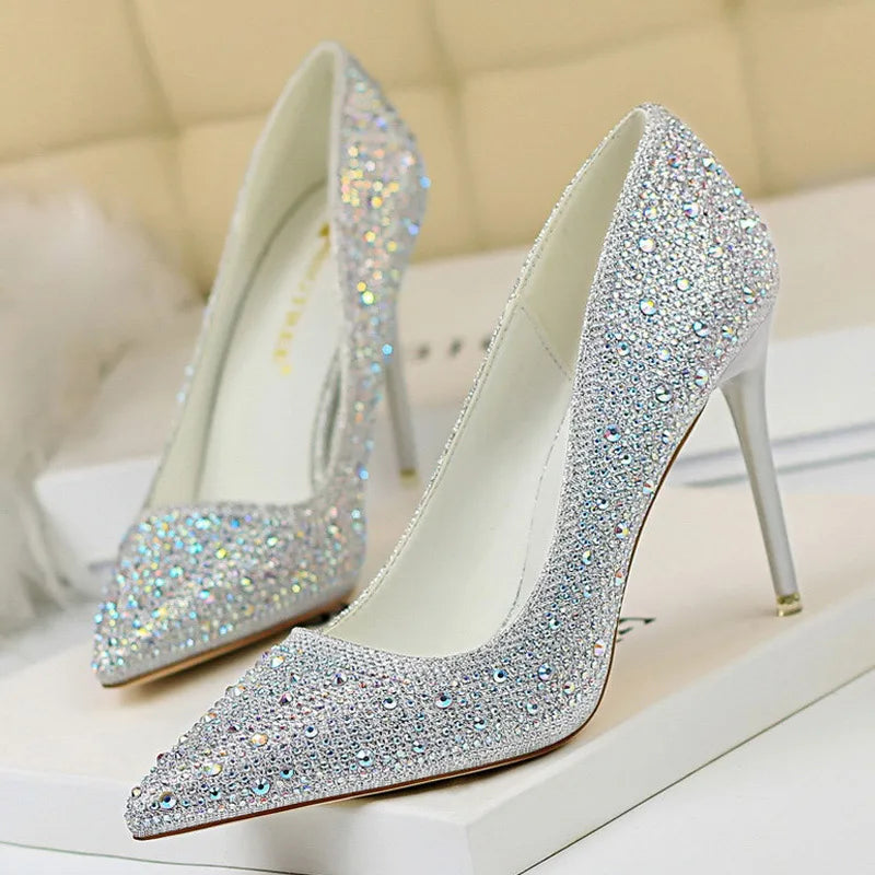 Dames Stiletto Pumps met Strass – Luxe en Elegant