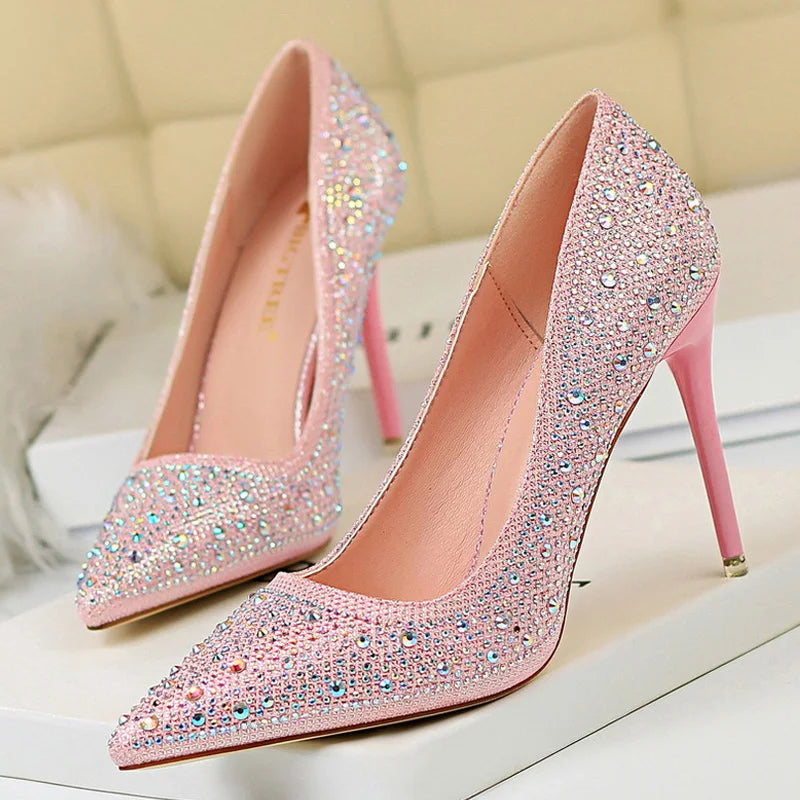 Dames Stiletto Pumps met Strass – Luxe en Elegant