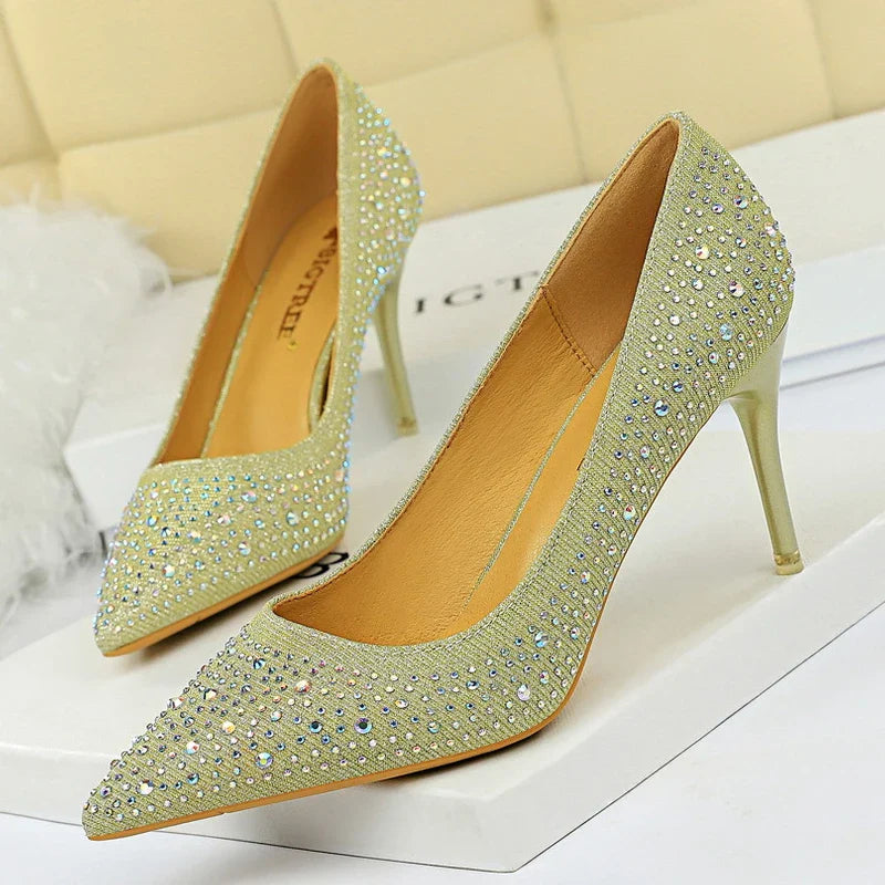 Dames Stiletto Pumps met Strass – Luxe en Elegant
