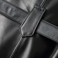 Lange Lederen Trenchcoat met Hoge Kraag voor Dames