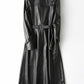 Lange Lederen Trenchcoat met Hoge Kraag voor Dames