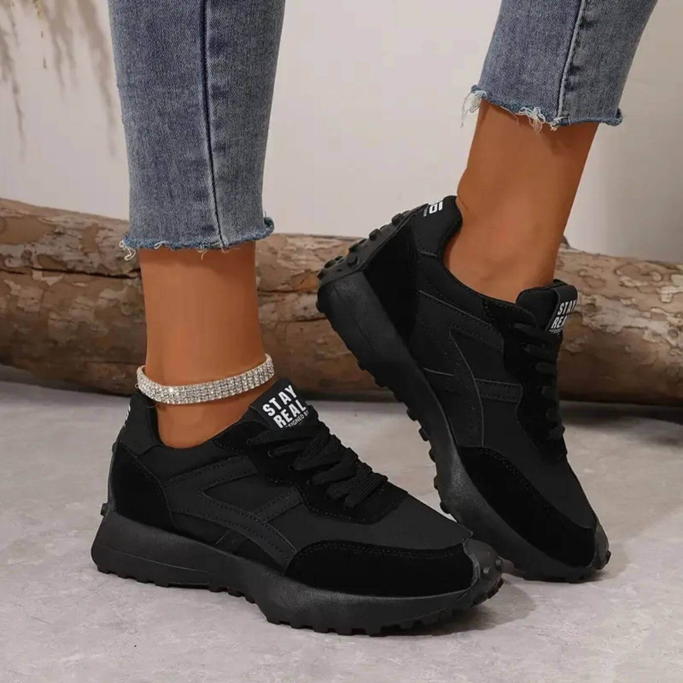 Dames sneakers met antislip zool en ondersteunend voetbed