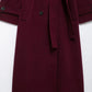 Dames Mantel – Bordeauxrode Oversized Jas van katoenmix