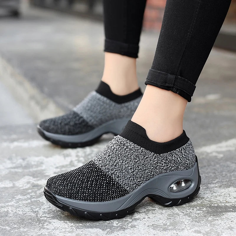 Dames Wandelsneakers – Ademend Mesh & Comfortabel Platform