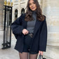 Dames Wolmix Jas – Oversized Revers Jas voor Lente en Herfst