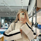 Dames Urban Stripe Sweater – Oversized Geribbelde Trui met Strepen