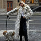 Dames Trenchcoat met Luipaardprint – Warme Nepbont Jas