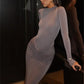 Maxi Jurk voor Dames – Met Lange Mouwen en Hoge Taille