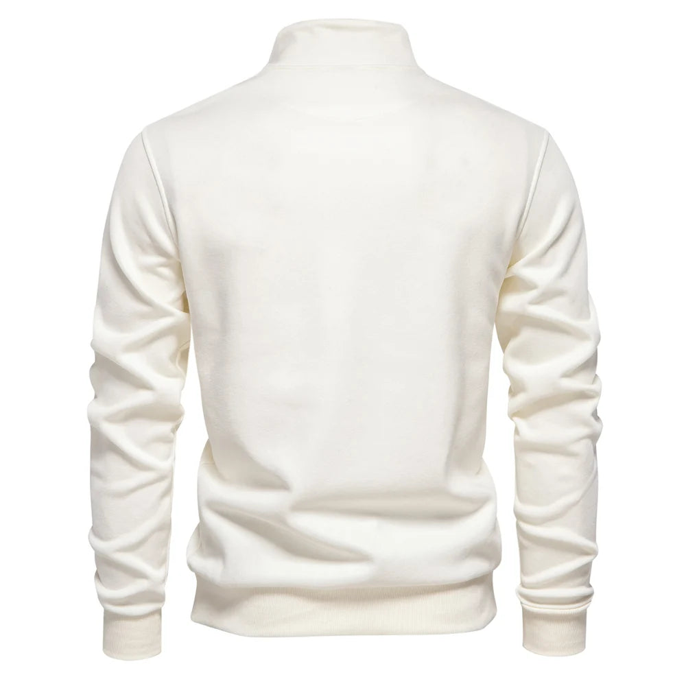 Heren Half-Zip Pullover – Comfortabele Sweatshirt met Opstaande Kraag