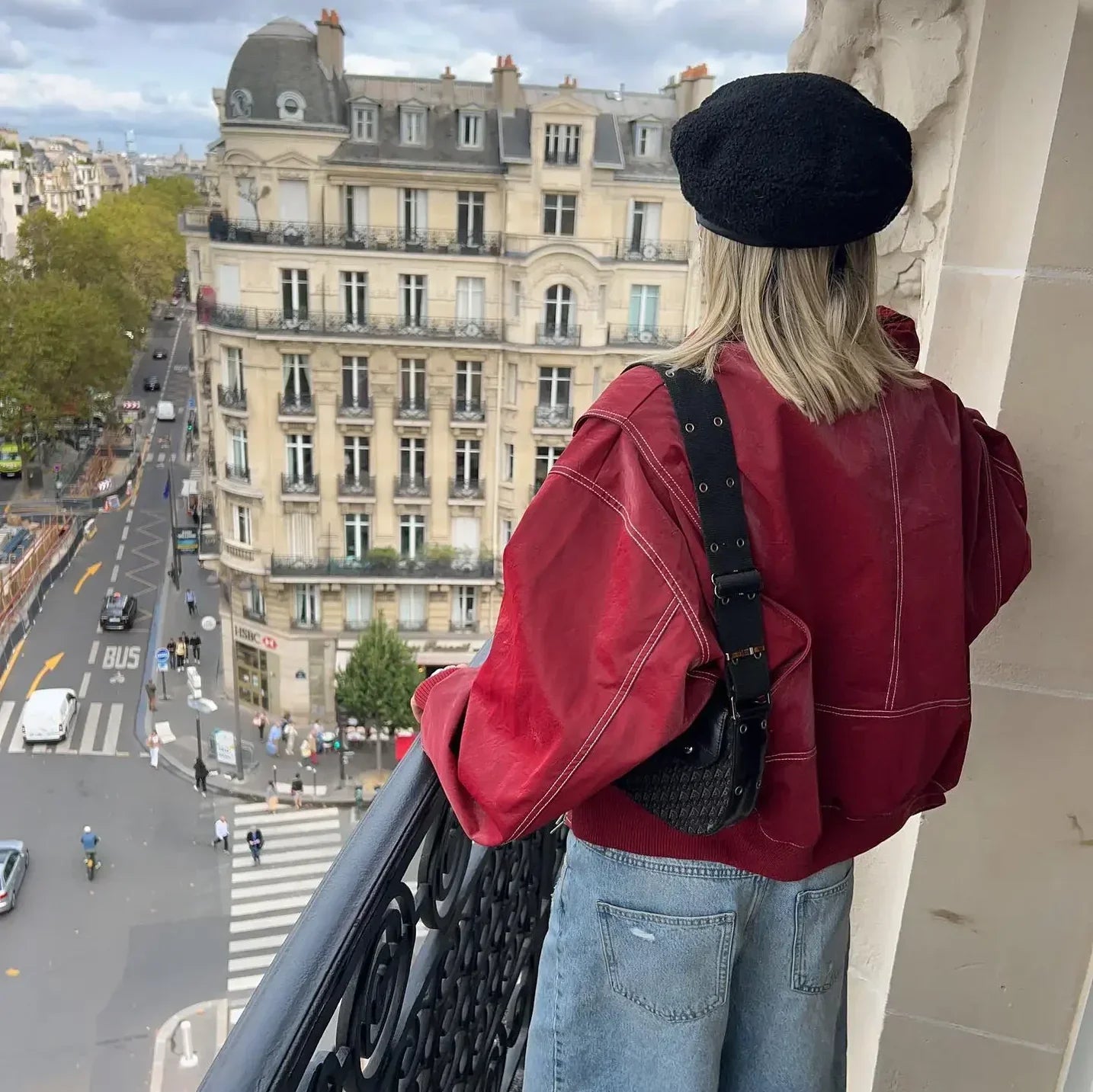 Dames Leren Oversized Jas – Rode Statement Jacket