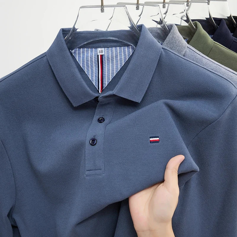 Heren Poloshirt - Lange Mouwen, Comfortabel en Ademend