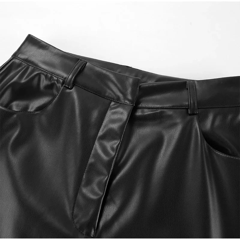 Leren High Waist Broek voor Dames