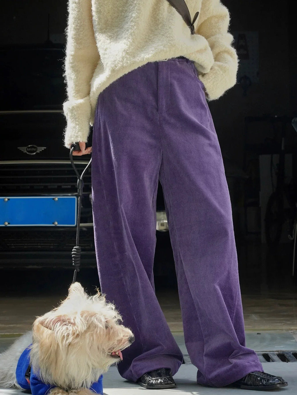 Corduroy Elegance Damesbroek - Stijlvolle en Comfortabele Broek in Paars