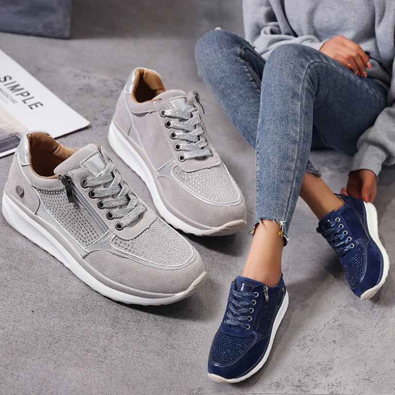 Dames Platform Sneakers – Trendy Veterschoenen met Rits