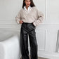 Leren High Waist Broek voor Dames