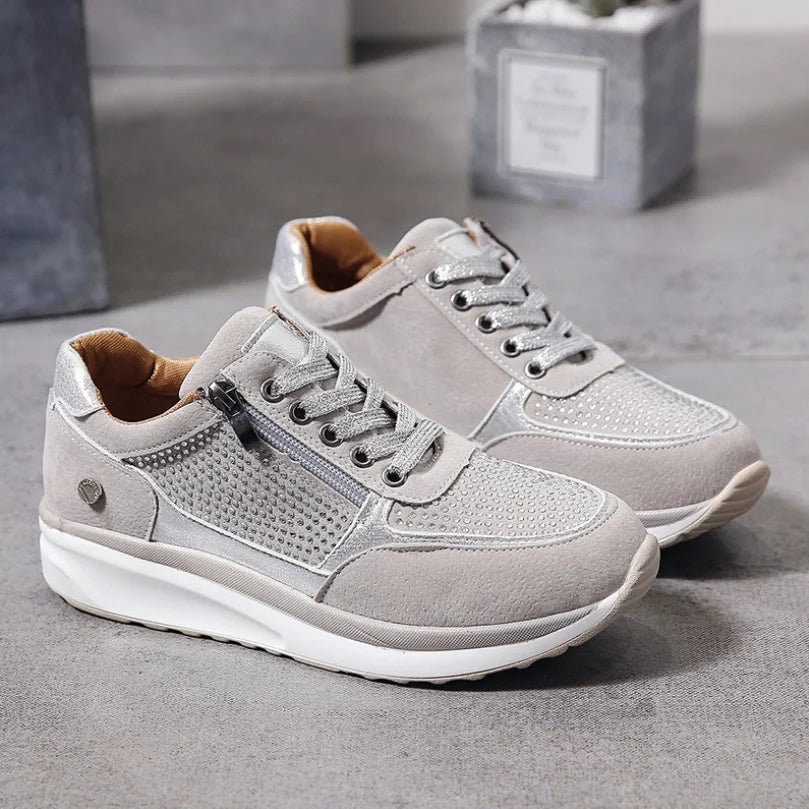 Dames Platform Sneakers – Trendy Veterschoenen met Rits