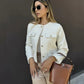 Dames Cropped Jas – Elegante Korte Jas met Knopen