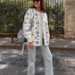 Dames Bloemenprint Jasje – Elegante Katoenen Jas