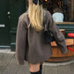 Vintage Dames Jas - Casual Wollen Overjas met Lapel en Lange Mouwen