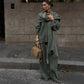 Dames Gebreide Lounge Set – Grijs, 3-Delig met Trui, Broek & Sjaal