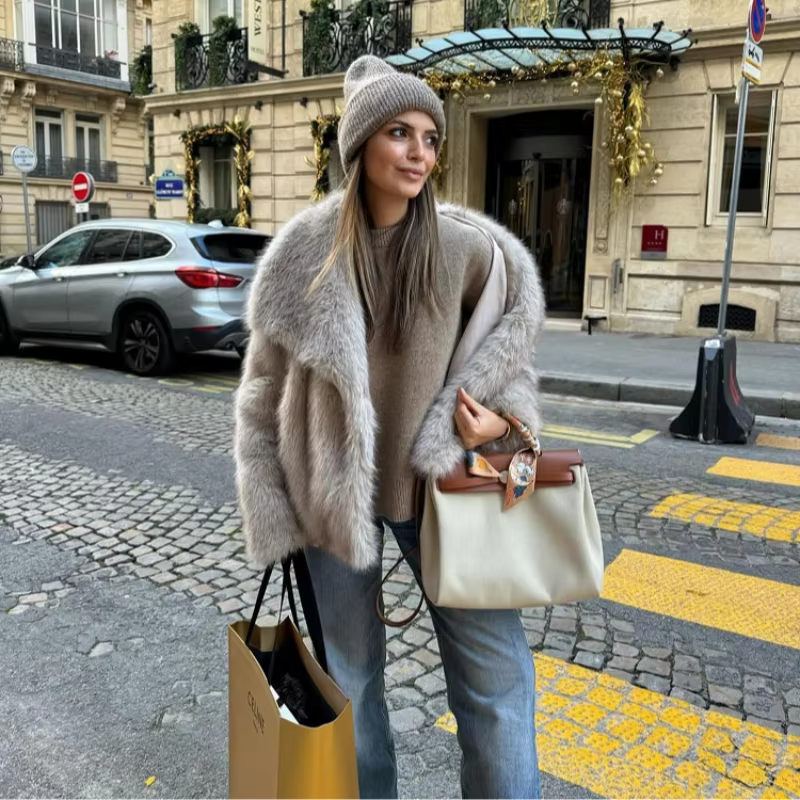 Dames Fake Fur Coat – Luxe en Warme Nepbont Jas
