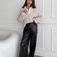 Leren High Waist Broek voor Dames