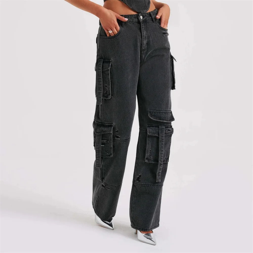 Wijde Cargobroek voor Dames – Trendy Baggy Jeans