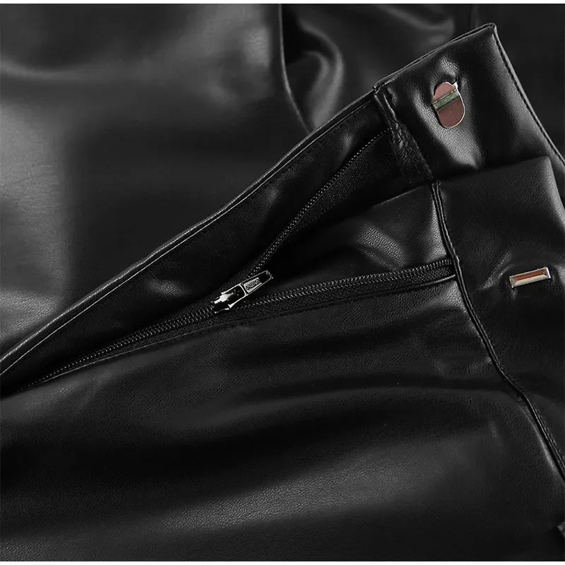 Leren High Waist Broek voor Dames