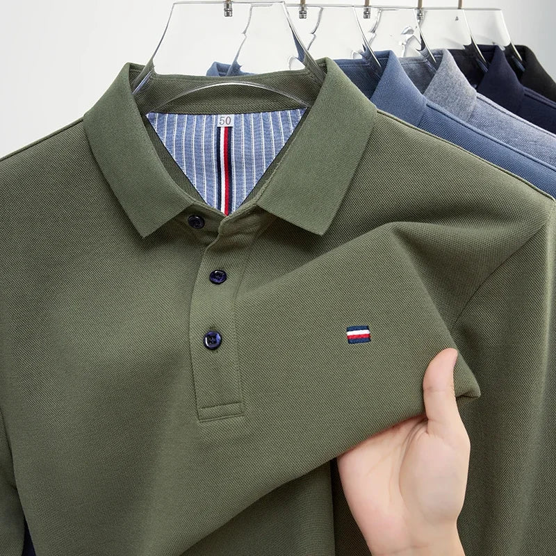Heren Poloshirt - Lange Mouwen, Comfortabel en Ademend