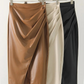 Dames Midi Rok – Hoge Taille, Met Rits