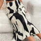 Dames Midi-Rok – Geplooid Model met Grafische Print en Hoge Taille