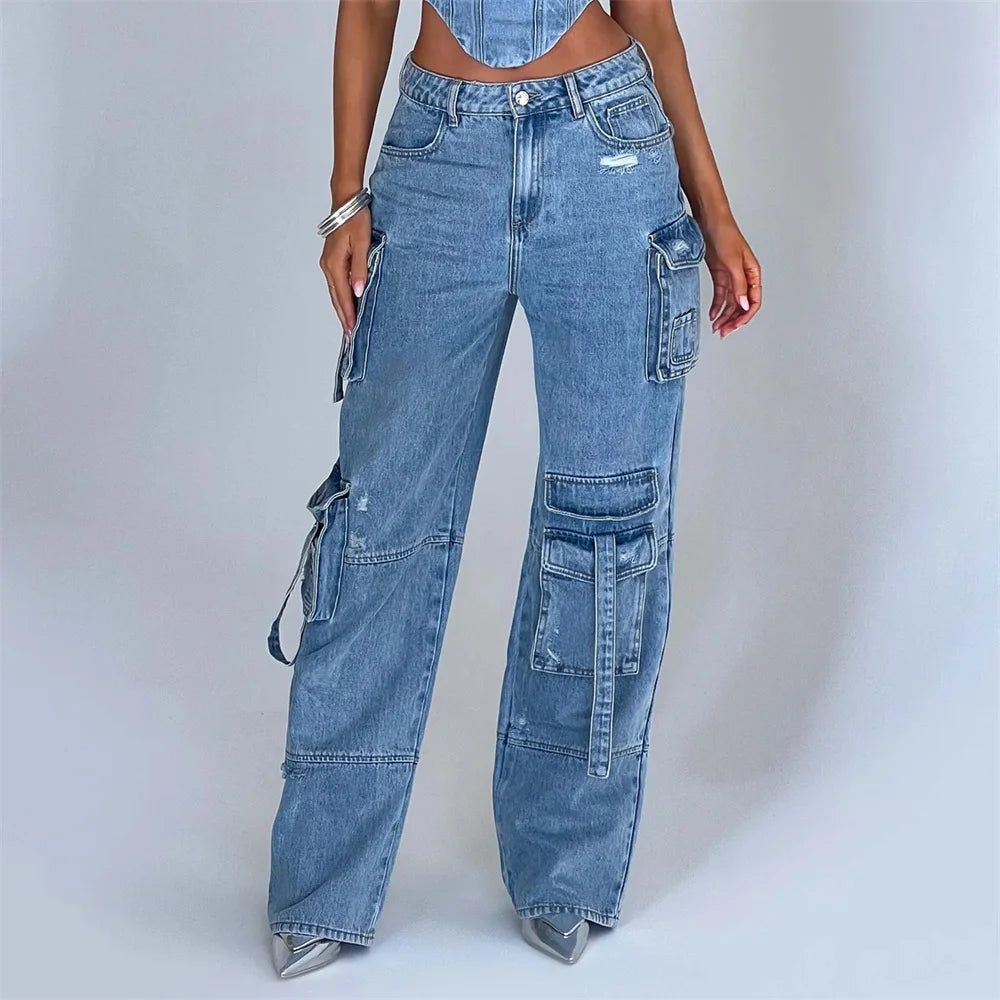 Wijde Cargobroek voor Dames – Trendy Baggy Jeans