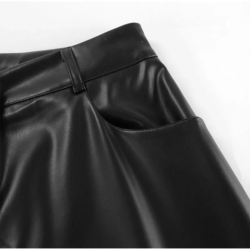 Leren High Waist Broek voor Dames