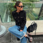 Dames Cropped Jas – Elegante Korte Jas met Knopen