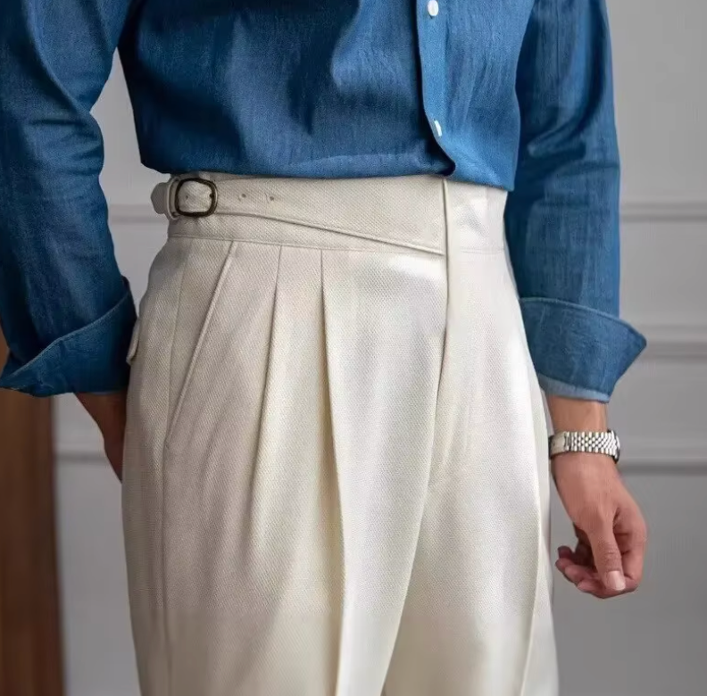 Heren Pantalon met Bandplooi – Tijdloze Stijl, Modern Comfort