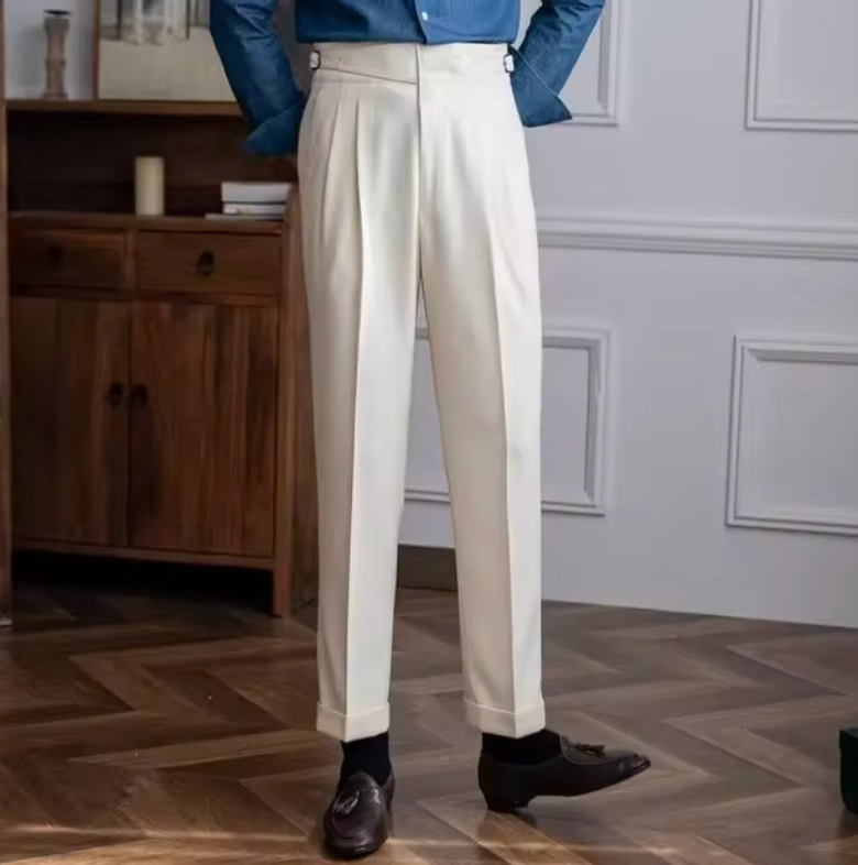 Heren Pantalon met Bandplooi – Tijdloze Stijl, Modern Comfort